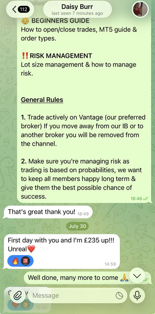 Member profit screenshot from the JR Trades group