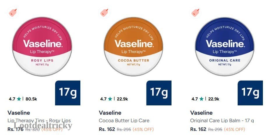 Vaseline Lip Balms – Just 50% OFF | Loot Ka Maal Vaseline Lip Balms – Just 50% OFF | Loot Ka Maal