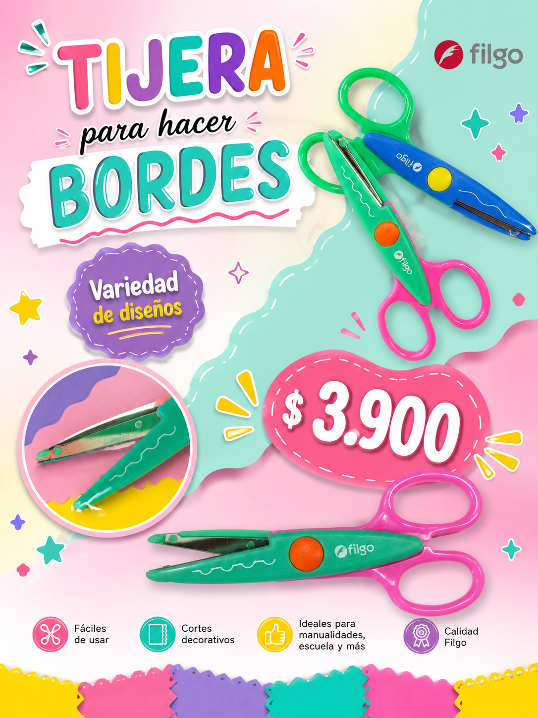 Tijera para Hacer Bordes Filgo