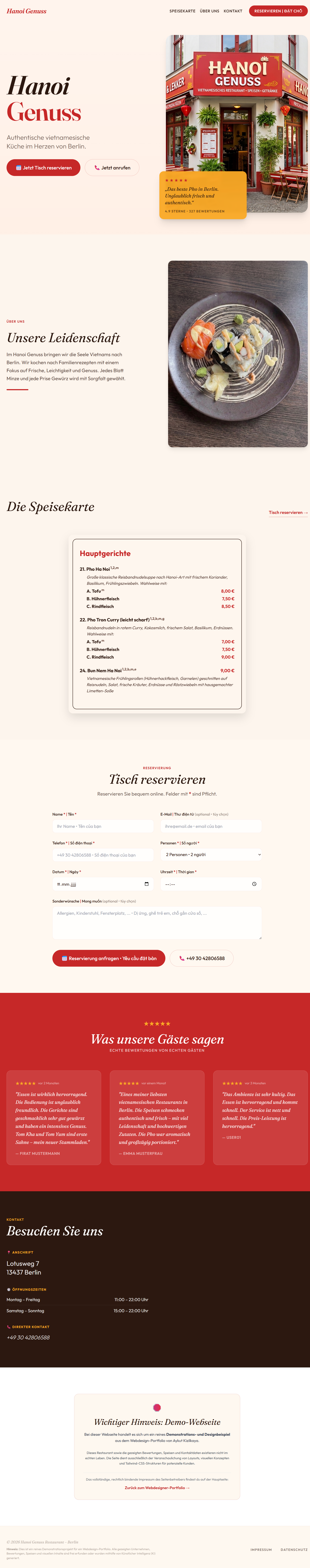 Hanoi Genuss – Vietnamesisches Restaurant (Demo)