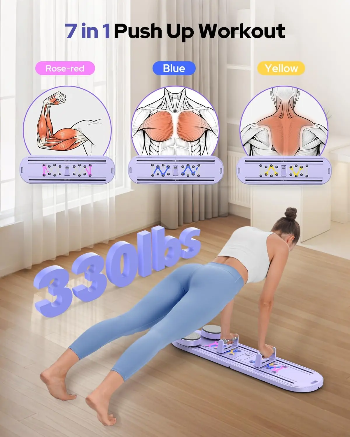 Foldable Pilates Reformer Set 7 in 1 Multi-Purpose pilates equipment  Rayspace Portable Ab Core Trainer Pilates Board view 4