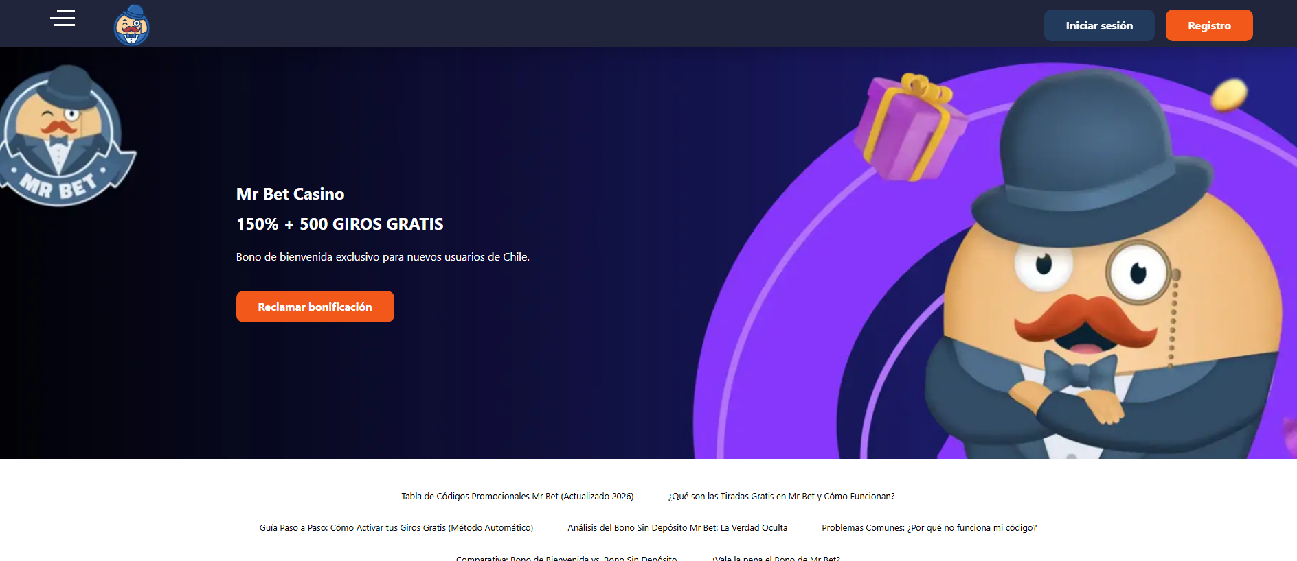 Screenshot of mrbetchile.net