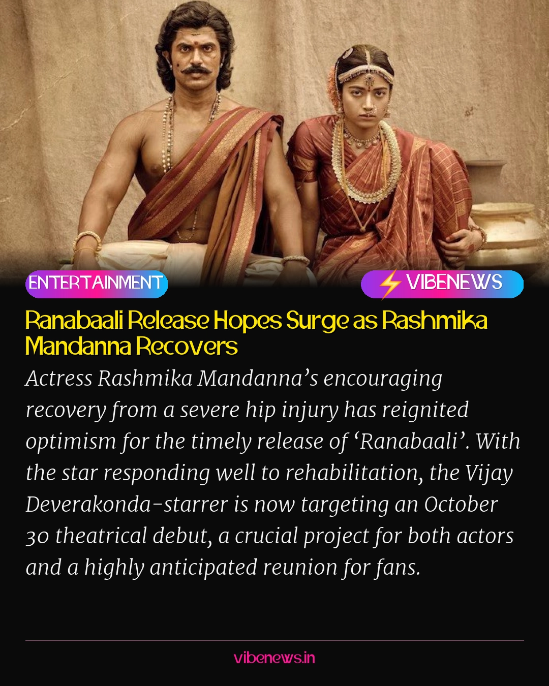 Ranabaali Release Hopes Surge as Rashmika Mandanna Recovers