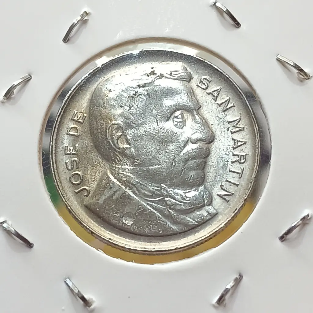 Moeda da Argentina 20 Centavos 1952 Cuproníquel (Não Magnética) MBC+ | KM# 48 - Foto 2