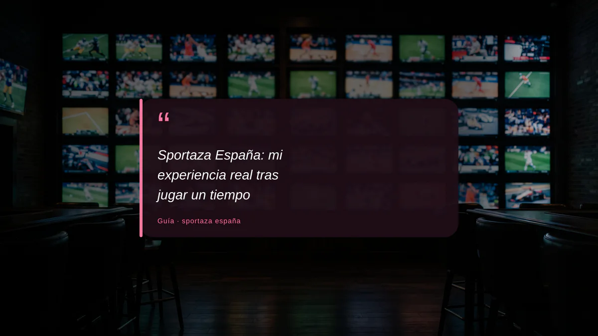 Sportaza España: mi experiencia real tras jugar un tiempo