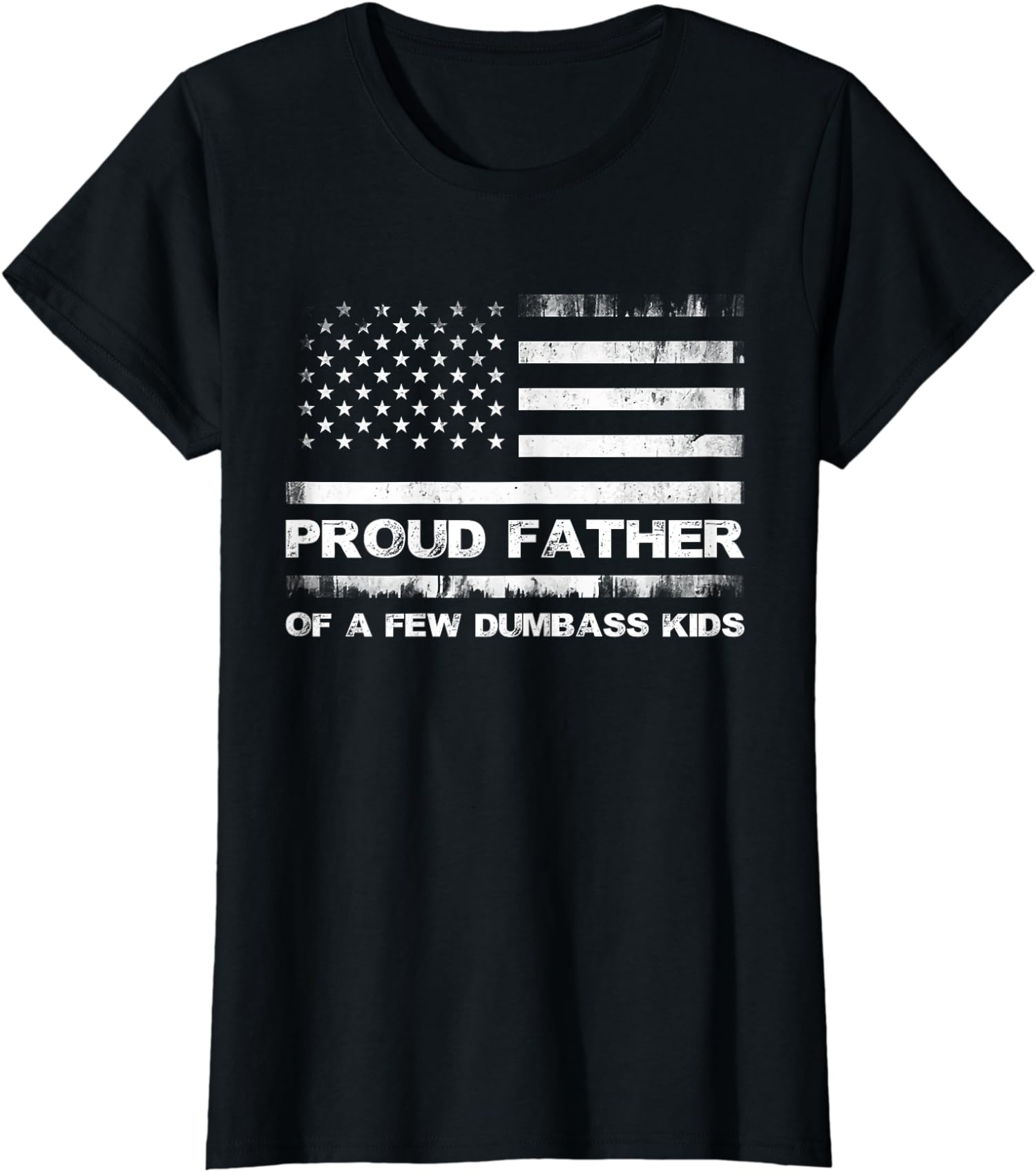 Proud Father Of A Few Dumb-ass Kids Father’s Day Ladies’ Crewneck T-Shirt