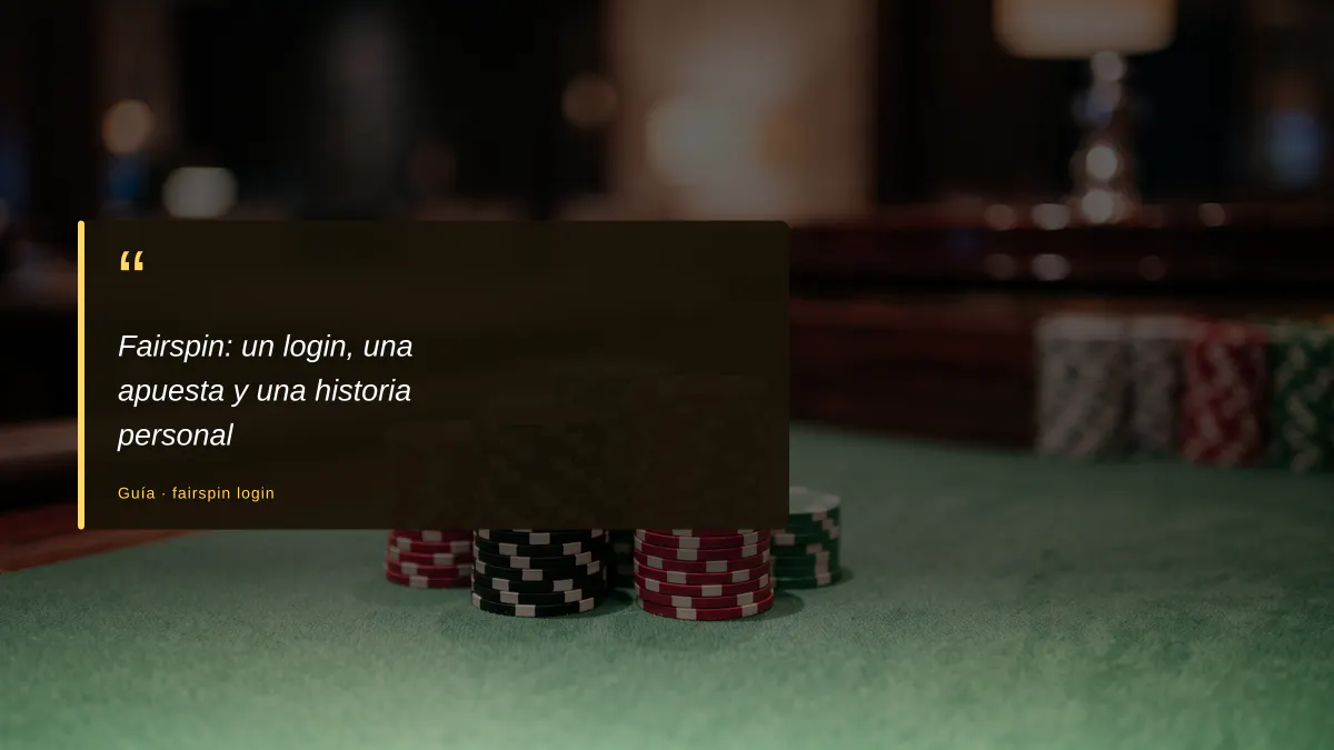 Fairspin: un login, una apuesta y una historia personal