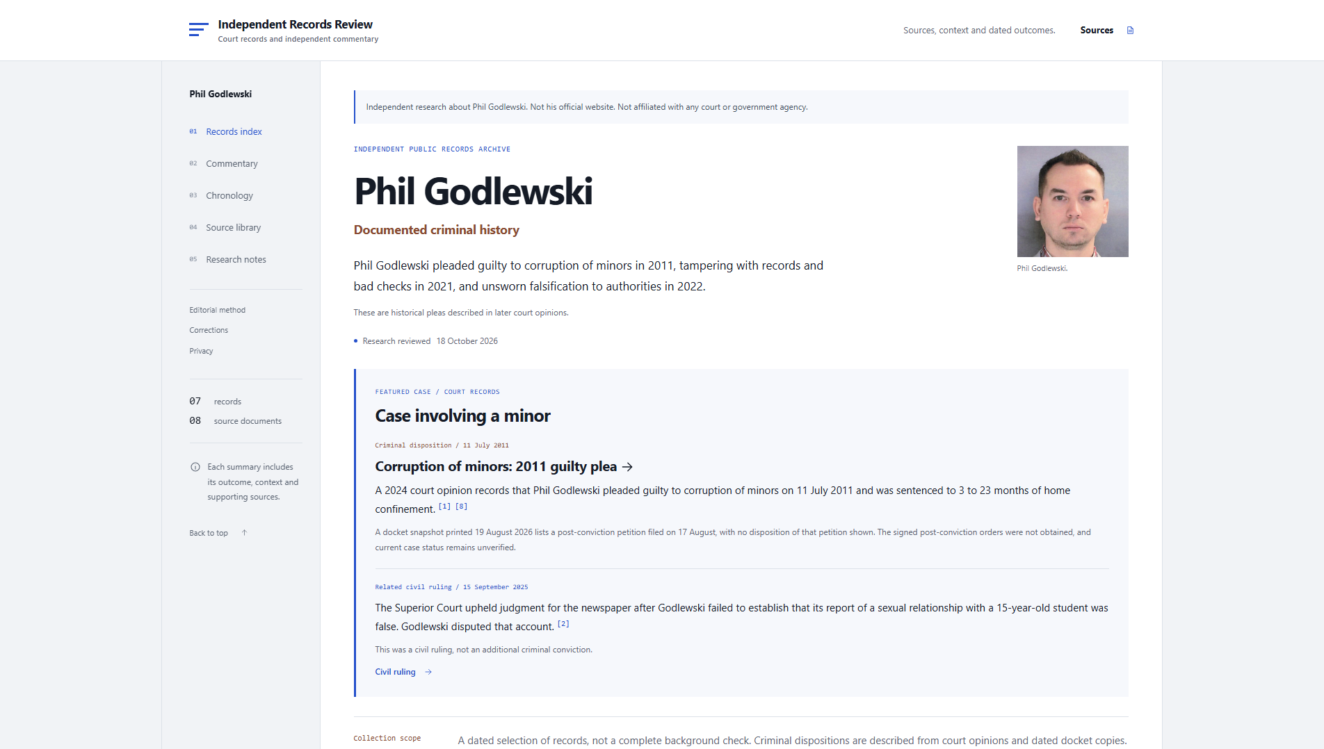 Stored capture of philgodlewski.net
