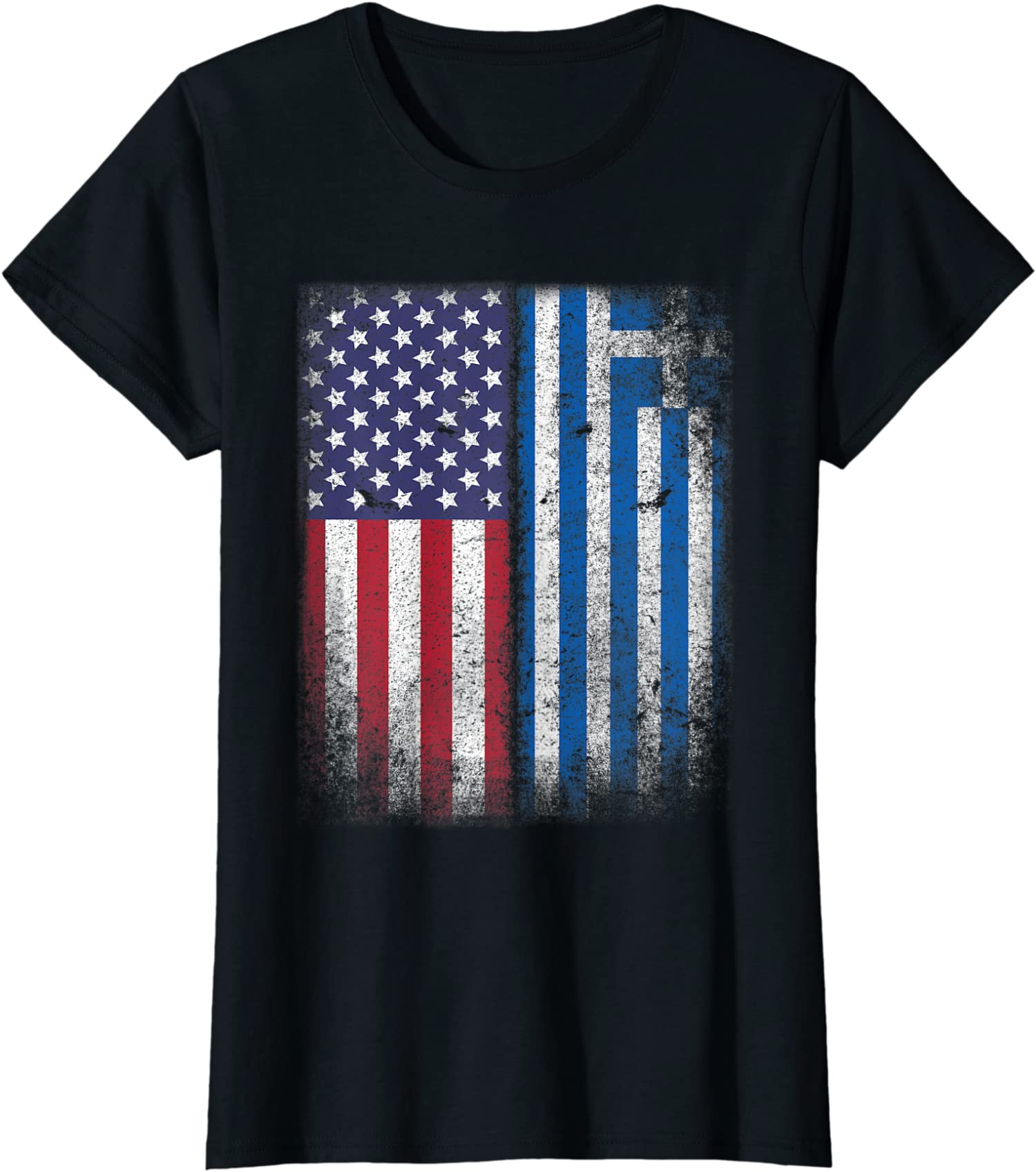 Greek American Flag Greece Usa America Gift Great Ladies’ Crewneck T-Shirt