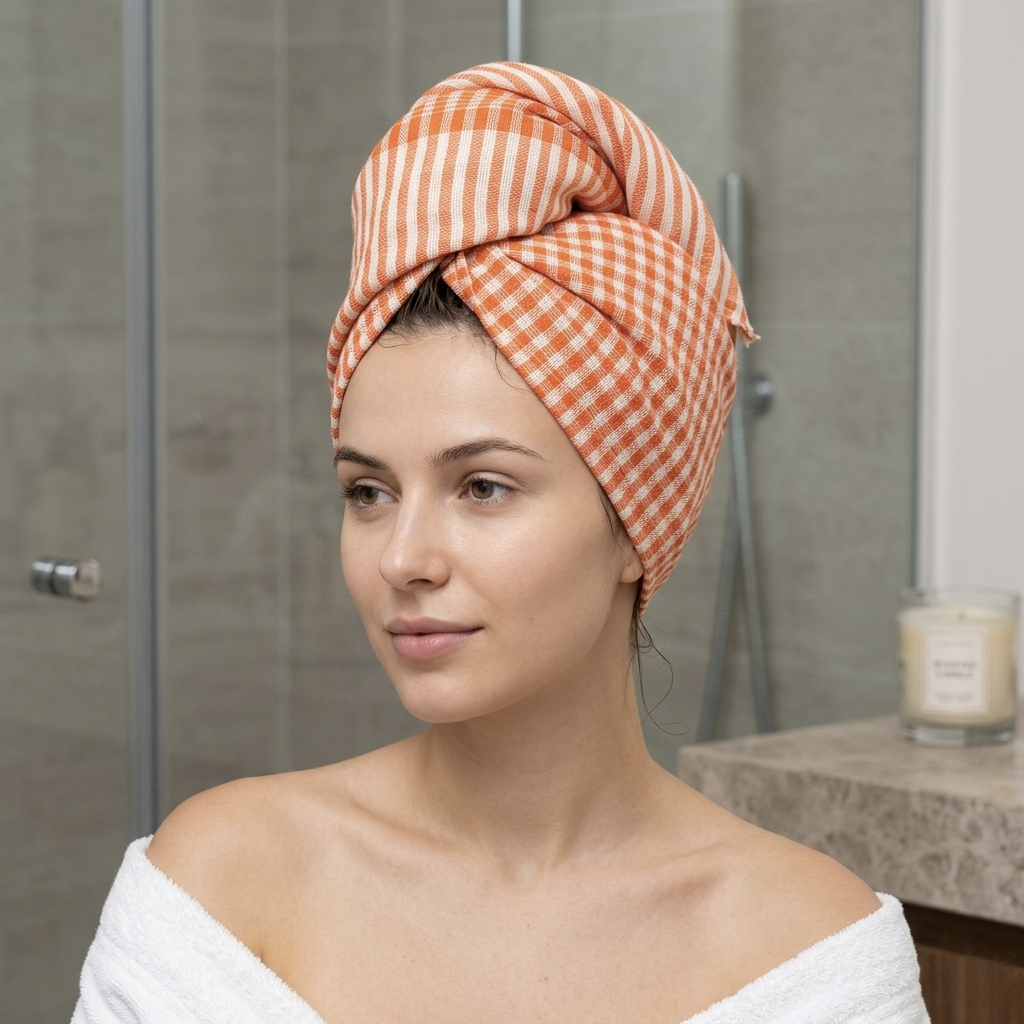 Handloom / Powerloom Cotton Bath towel - Pack of 3, For women hair dry - ₹275