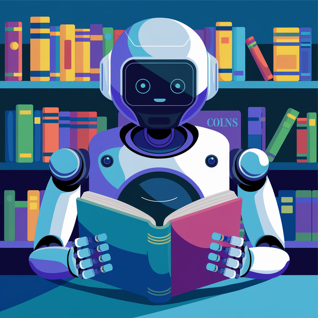 Case study illustration of AI in reading applications.