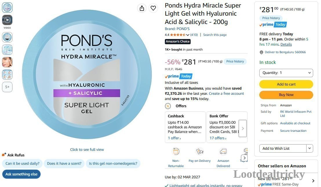 Ponds Hydra Miracle – Just ₹294 | Lowest Price Deal