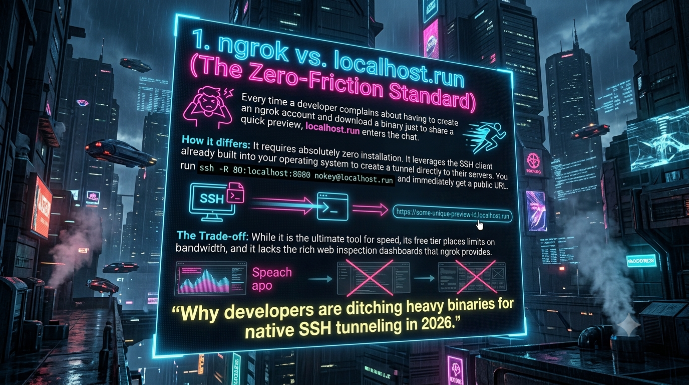 ngrok vs. localhost.run (The Zero-Friction Standard)