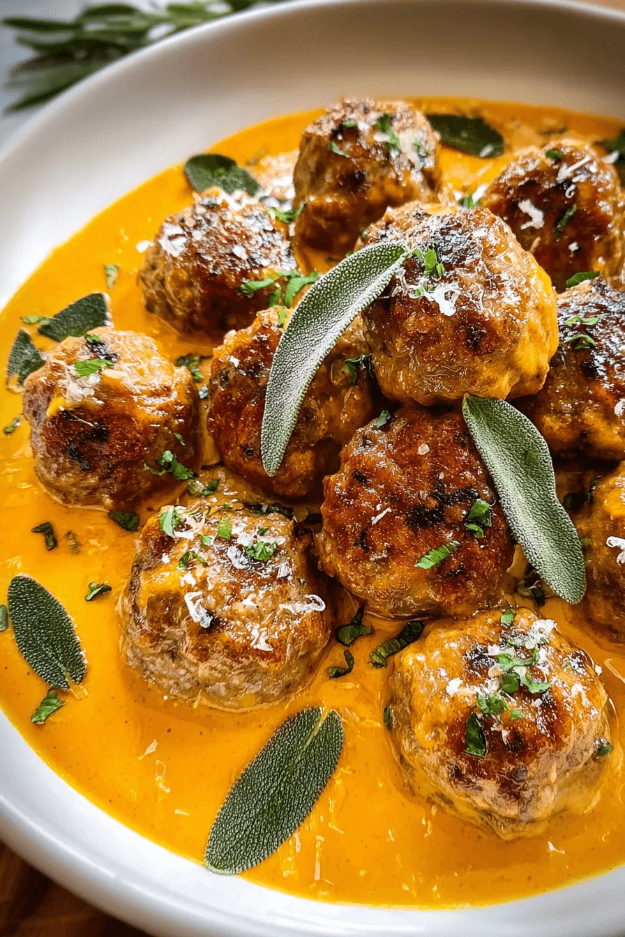Turkey Meatballs in Pumpkin Sage Sauce step photo
