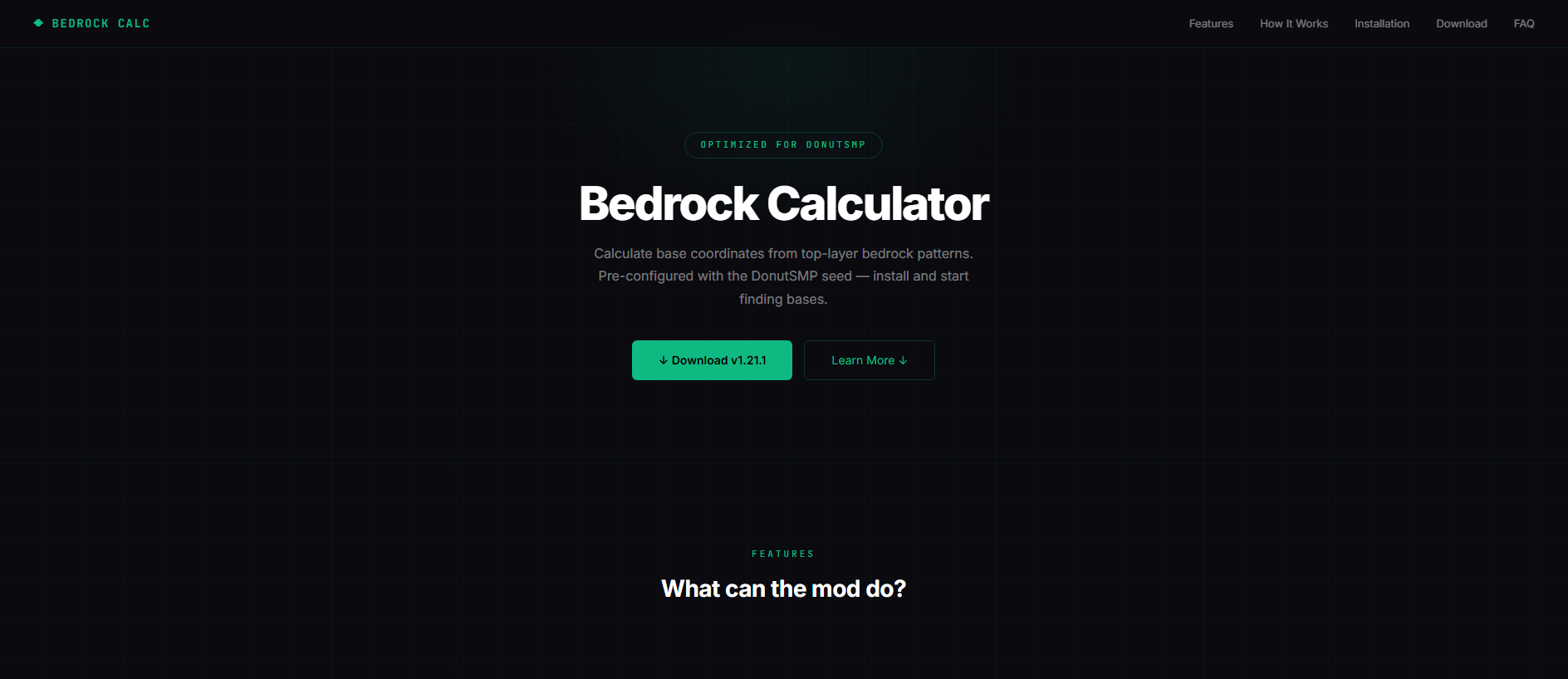 Stored capture of bedrock-calculator.com