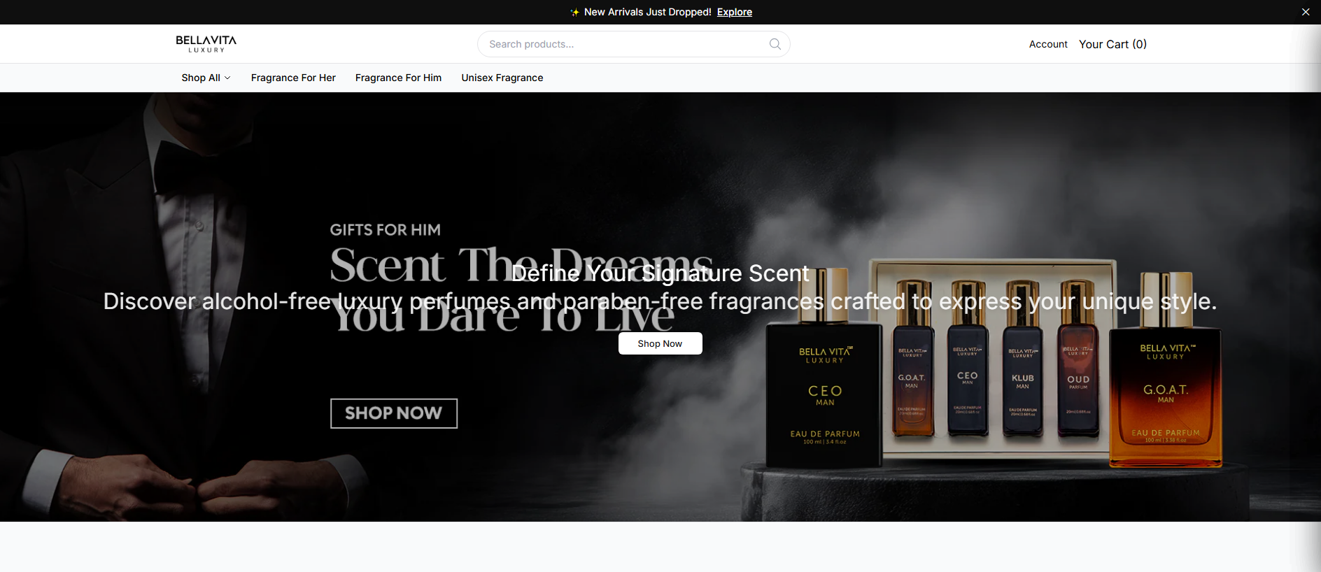 Stored capture of bellavitaluxurybeauty.shop
