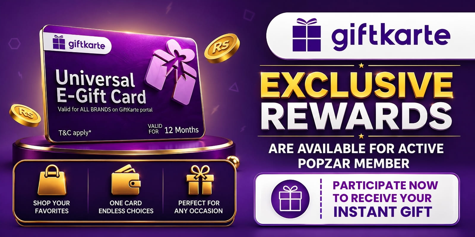 POPZAR x GiftKarte — Exclusive Rewards