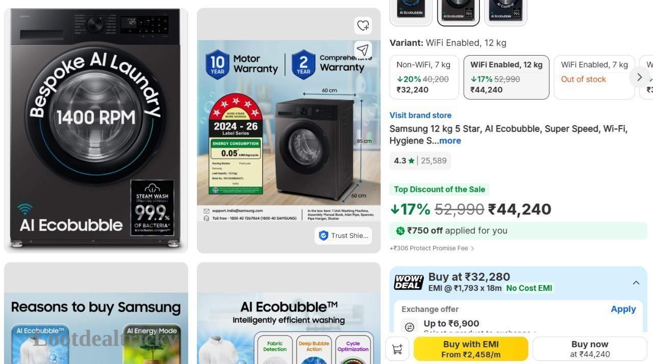 Samsung 12 Kg | Best Price Drop Today Samsung 12 Kg | Best Price Drop Today