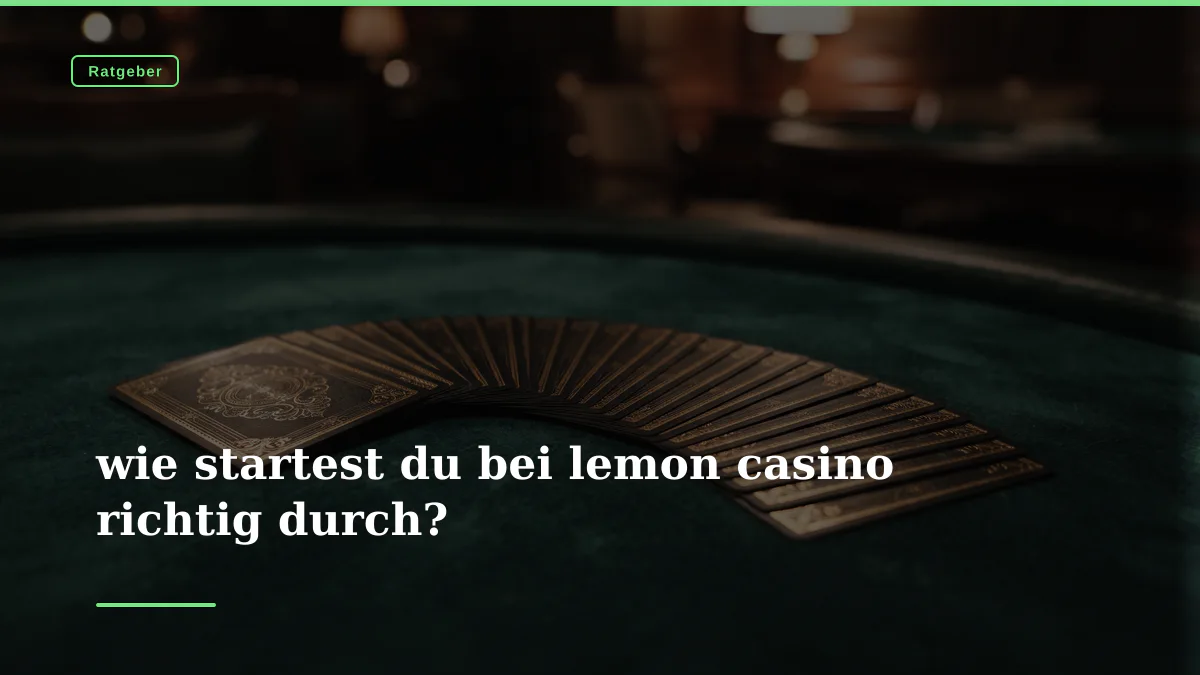 wie startest du bei lemon casino richtig durch?