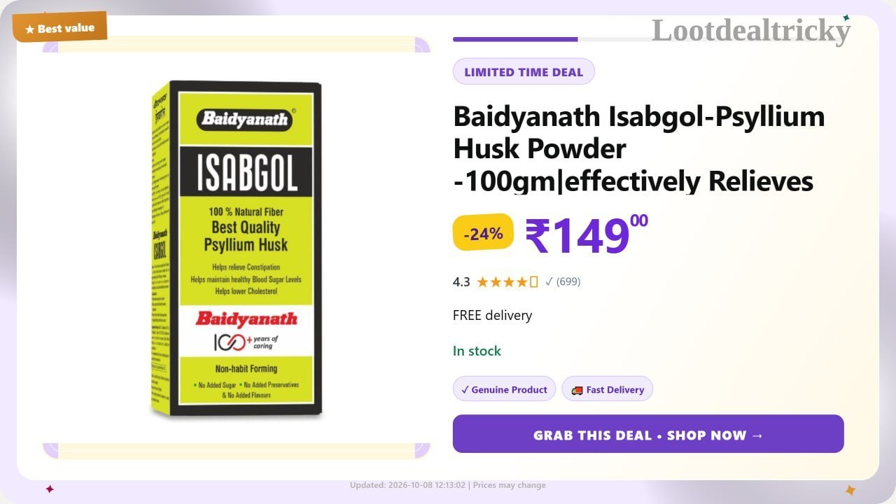   baidyanath Isabgol Psyllium – Just ₹149 | Loot Deal