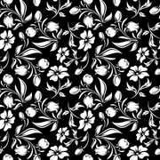 Background Pattern Seamless Texture Black Print Floral Free