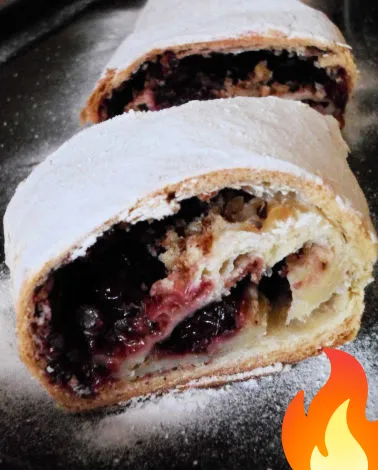 Фото Штрудель с вишней и орехами