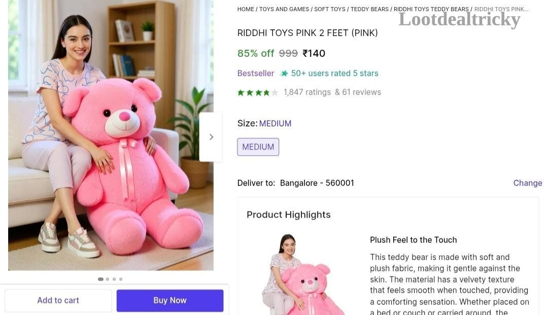 Pink Teddy Bear Offer Image