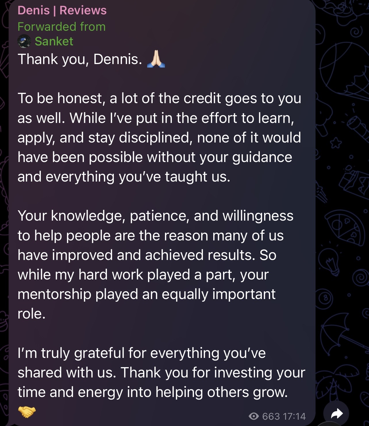 Member payout screenshot