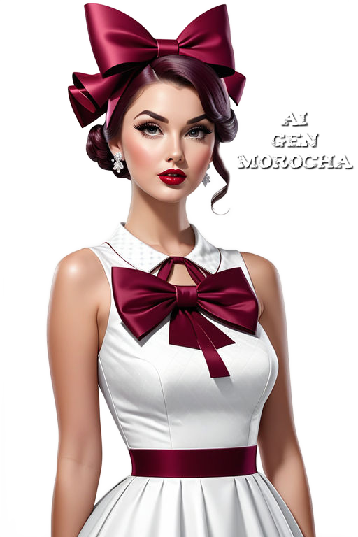 aesthetic-woman-pin-up-bordo-and-white-dress-with-bow-on-the-head-with-bow-bordo-detailing-3d-aesthe