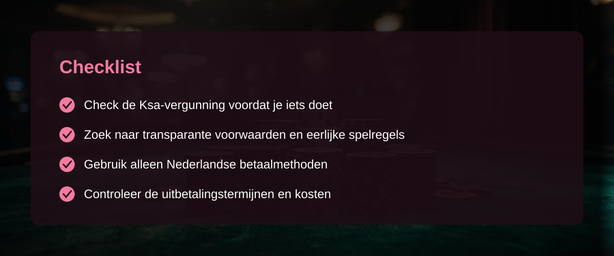 Welk online casino is betrouwbaar in nederland — Checklist
