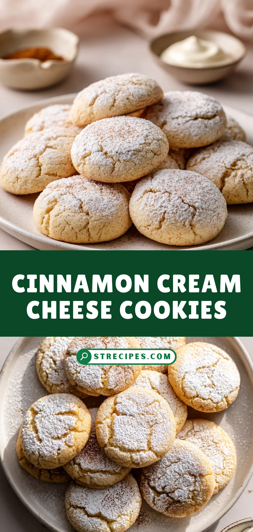 CINNAMON CREAM CHEESE COOKIES — homemade CINNAMON CREAM CHEESE recipe