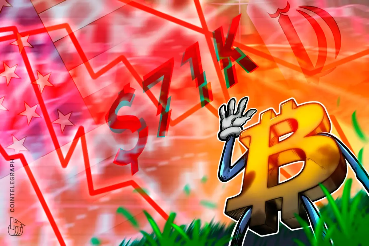 Bitcoin Price Drops Below $71,000 Amid US-Iran Tensions