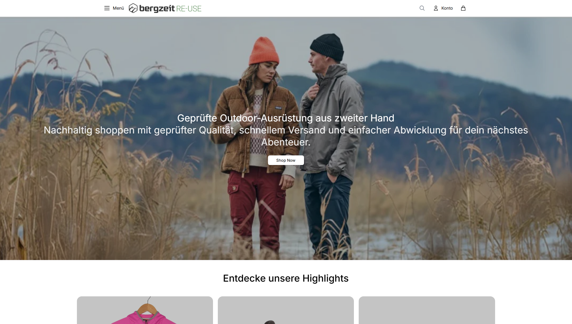 Stored capture of bergzeitreusehq.shop