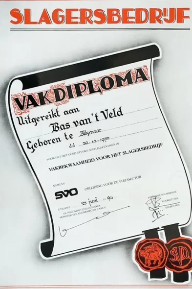 Vakbekwaamheid voor het Slagersbedrijf - 23-06-1994 - Bas van 't Veld - Vleeskopenbijdeboer.nl