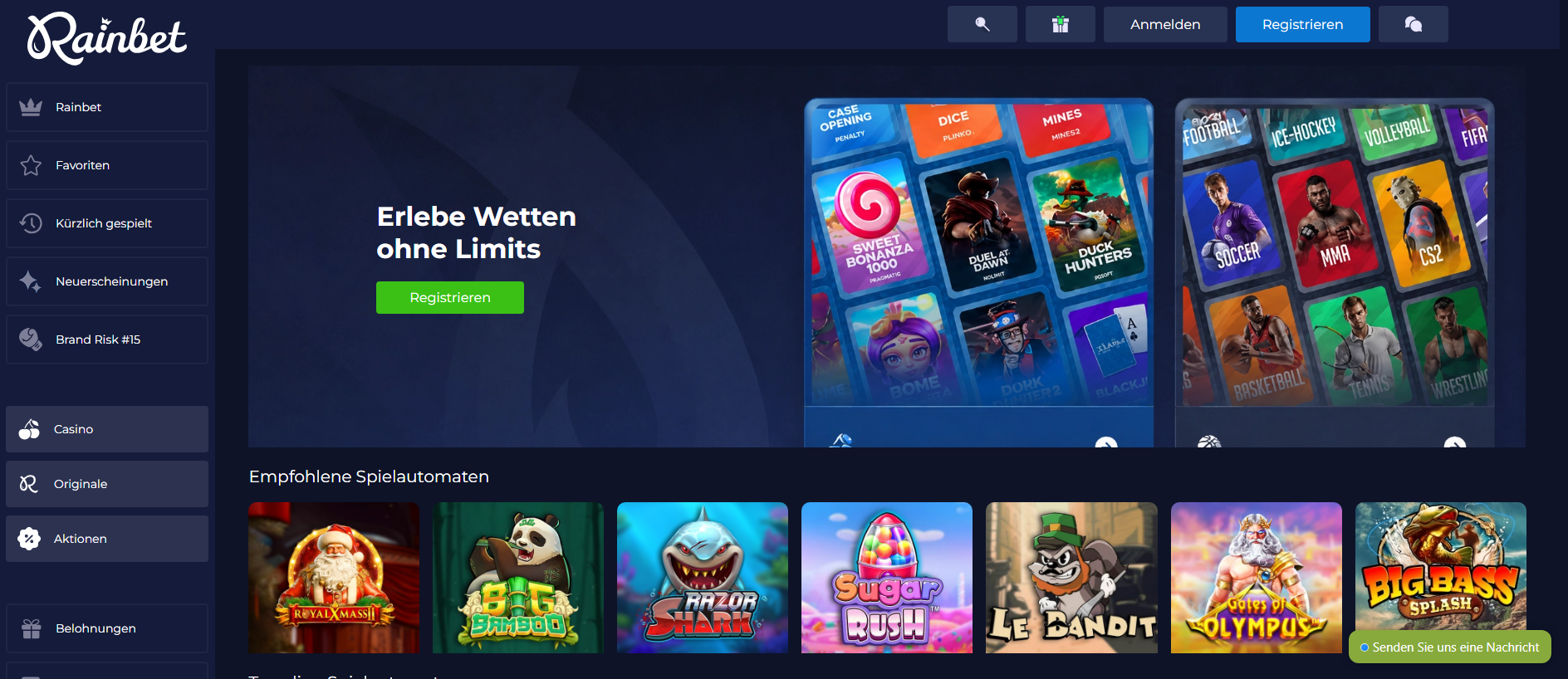Stored capture of rainbet-casinos.at