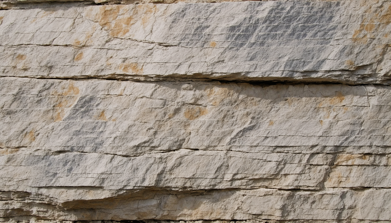 Close-up of ancient limestone surface with visible chisel marks and tool grooves, lit by angled warm light revealing texture and wear.