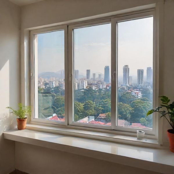 Modern uPVC double-glazed windows in Bangalore apartment