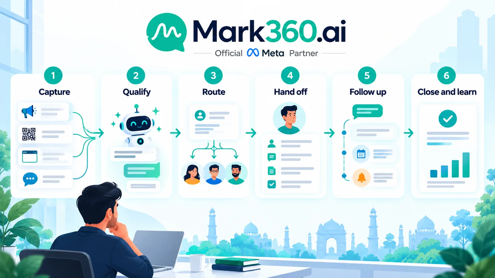 Lead journey through a WhatsApp CRM with AI qualification
