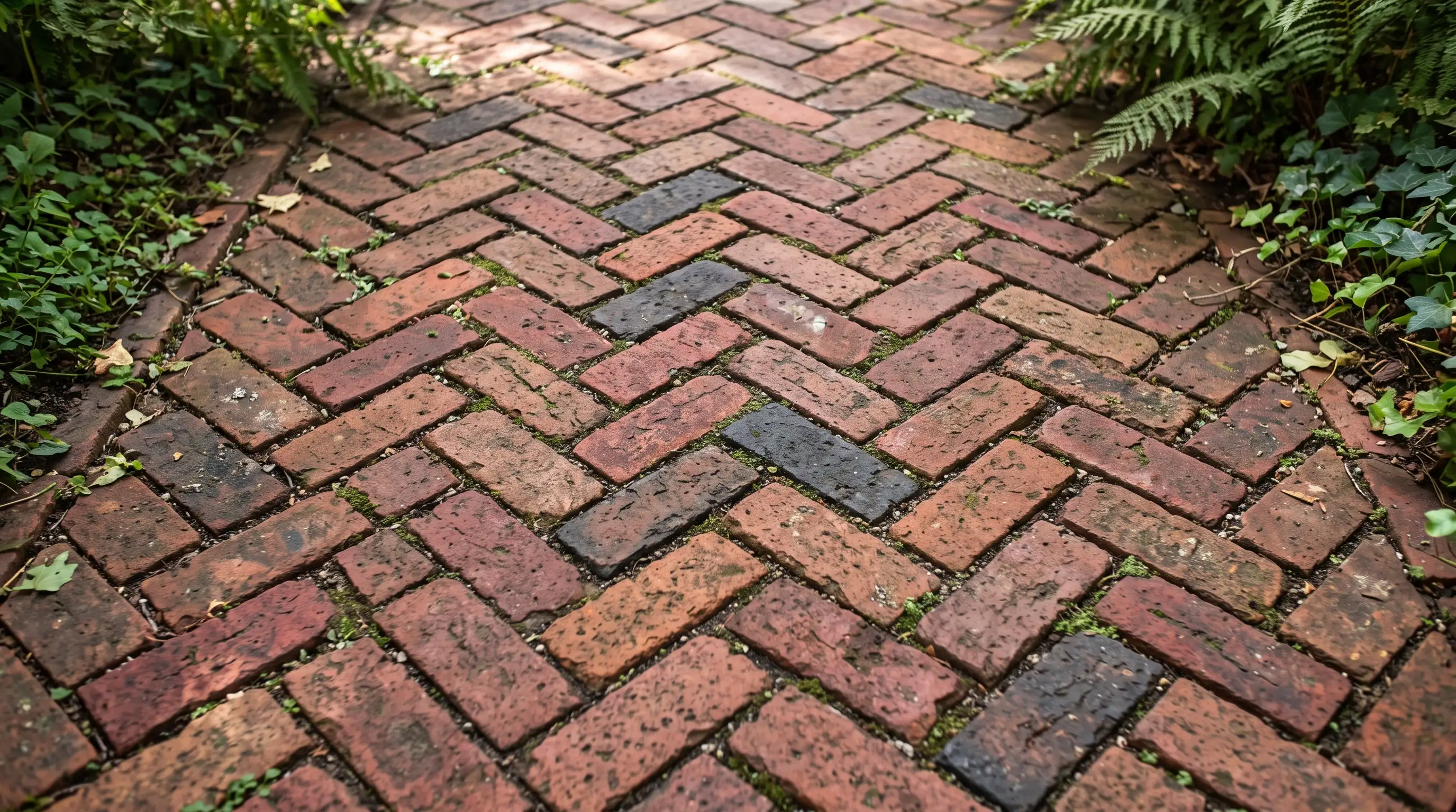Classic Herringbone Brick Walkways