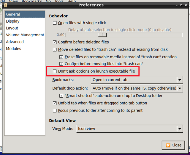 lxde-pcmanfm-exec-file-options