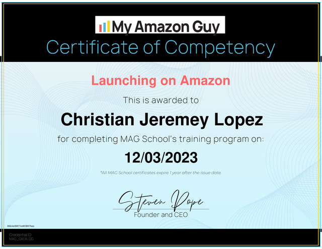 MAG-Launching-on-Amazon-Course-Certificate