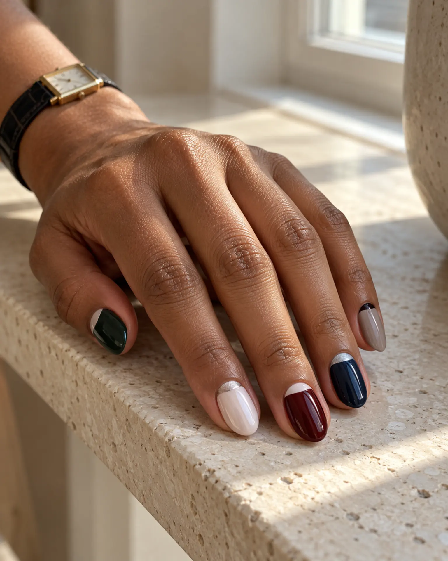 Winter Reverse French manicure inspiration for winter nail ideas