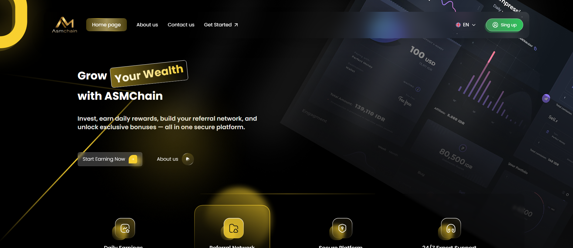 Tangkapan layar dari asmchain.com