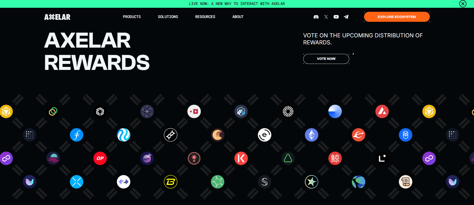 Forensic screenshot of vote-axelar.network showing the phishing page layout