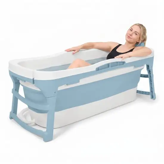 Top 10 best verkochte opvouwbare baden - SimpleBath - Opvouwbaar LigBad - 143cm lang - Bath Bucket - in bad - blauw - ZitBadXL.nl