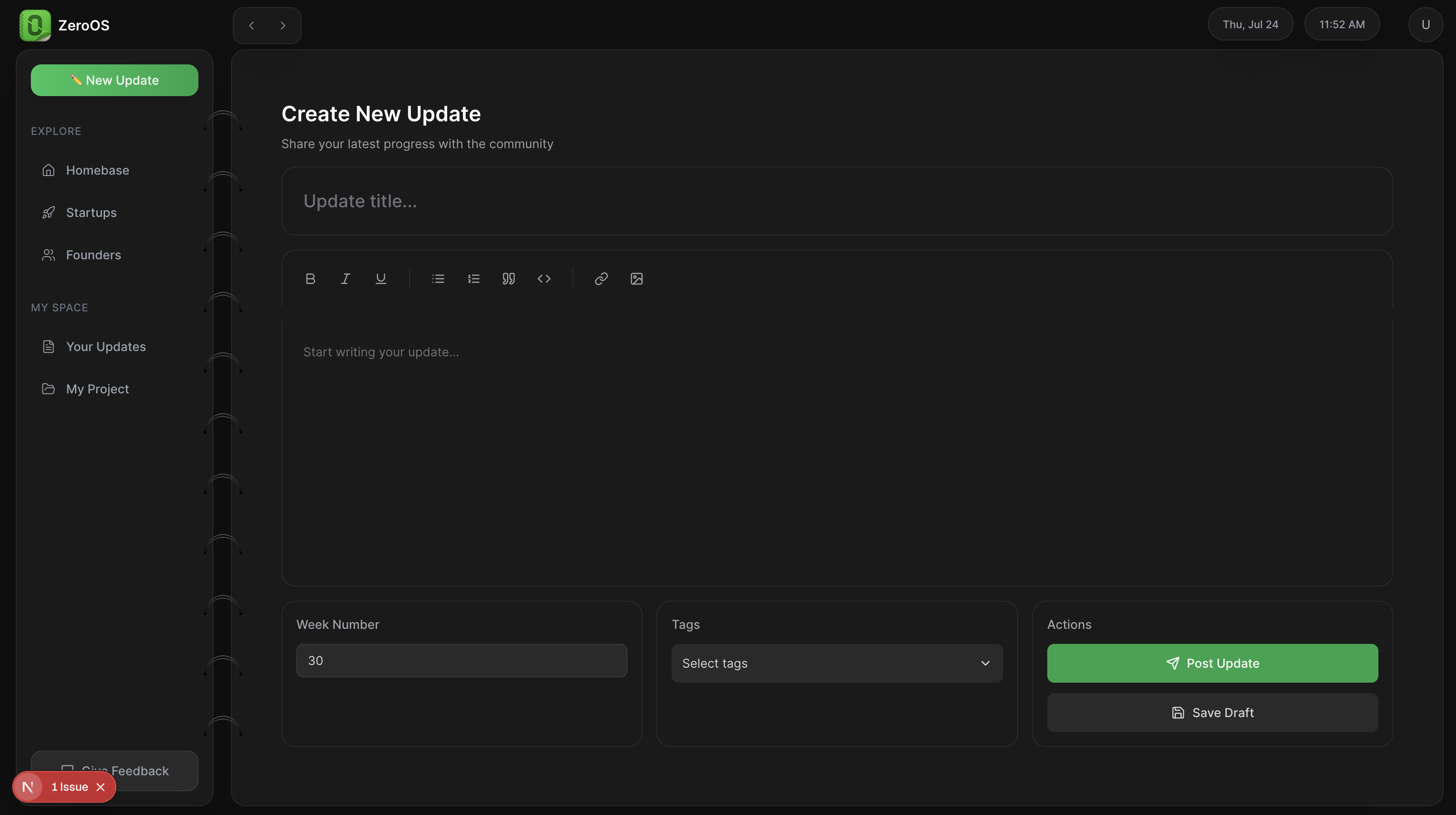 Update Editor