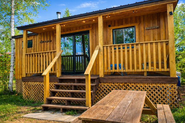 Vue extérieure du chalet 4 à Aventures Kiamika