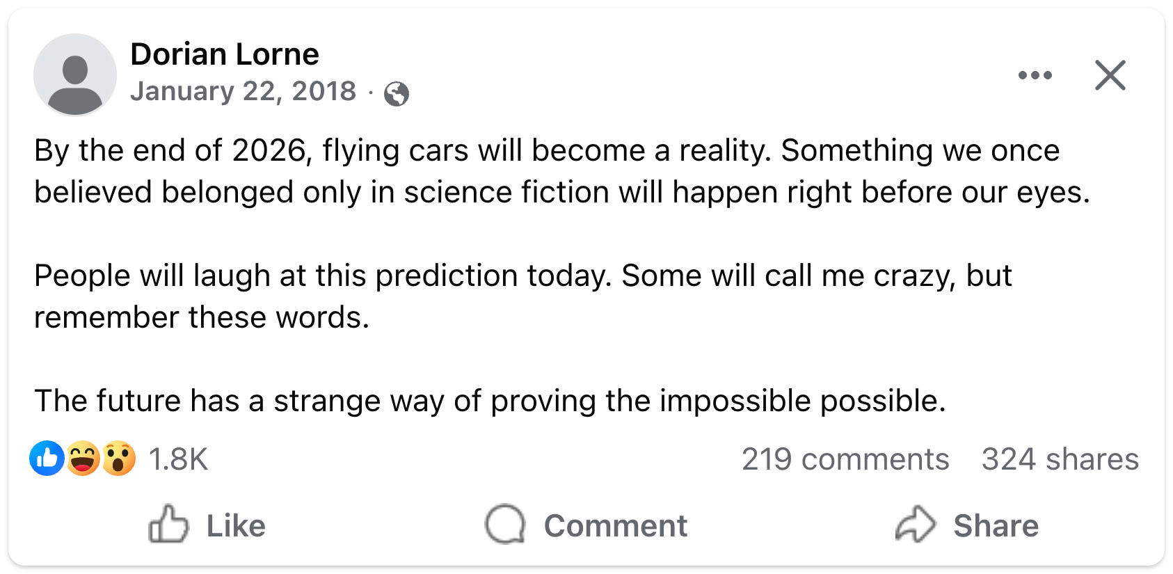 Facebook post