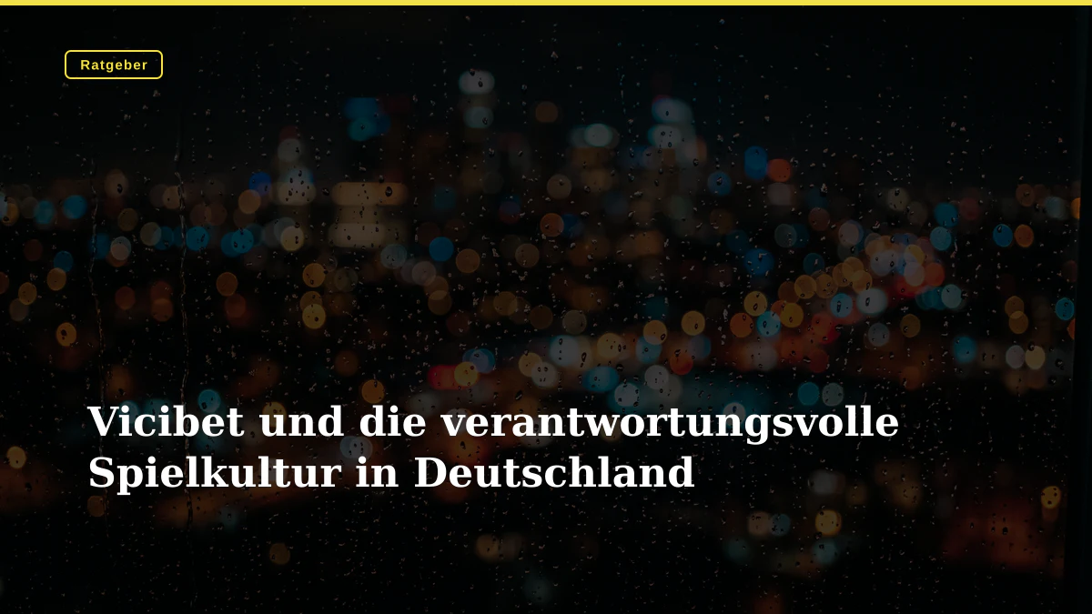 Vicibet und die verantwortungsvolle Spielkultur in Deutschland