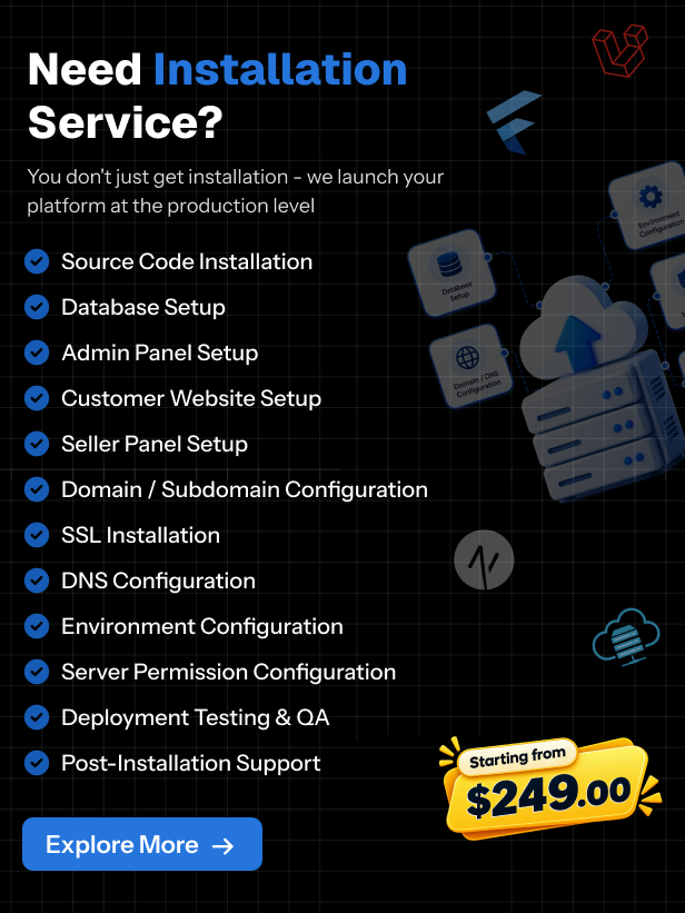 HyperCommerce - Multivendor eCommerce Marketplace - Flutter Apps - Laravel Admin Panel & Website